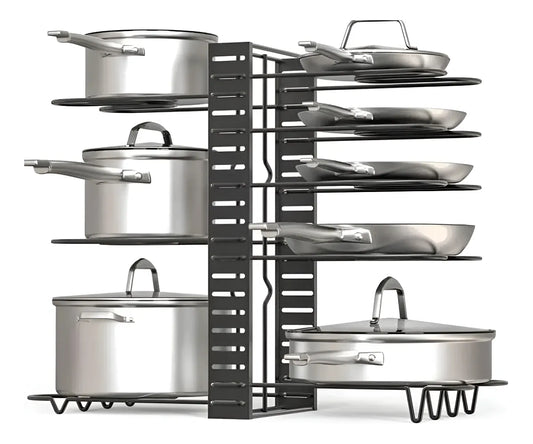 Organizador Ajustable de Ollas y Sartenes – 8 Niveles