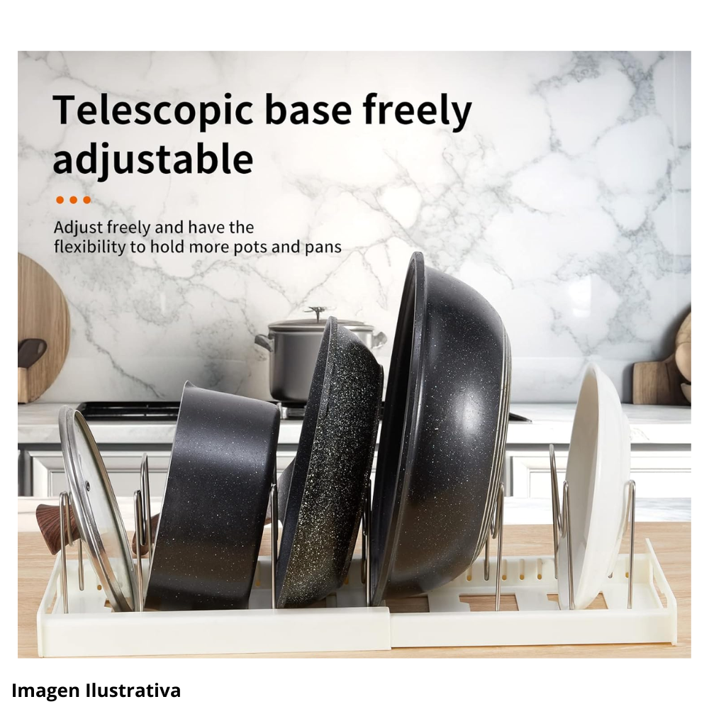 Organizador de Ollas Horizontal Ajustable — Sistema Habita