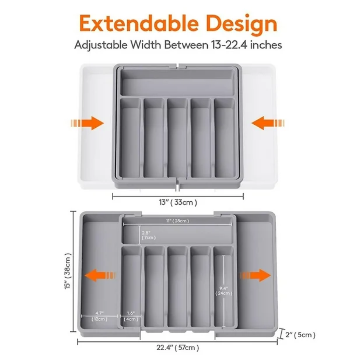 Organizador Extensible de Cajón o Cubiertos — Sistema Hábita