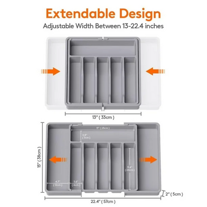 Organizador Extensible de Cajón o Cubiertos — Sistema Hábita