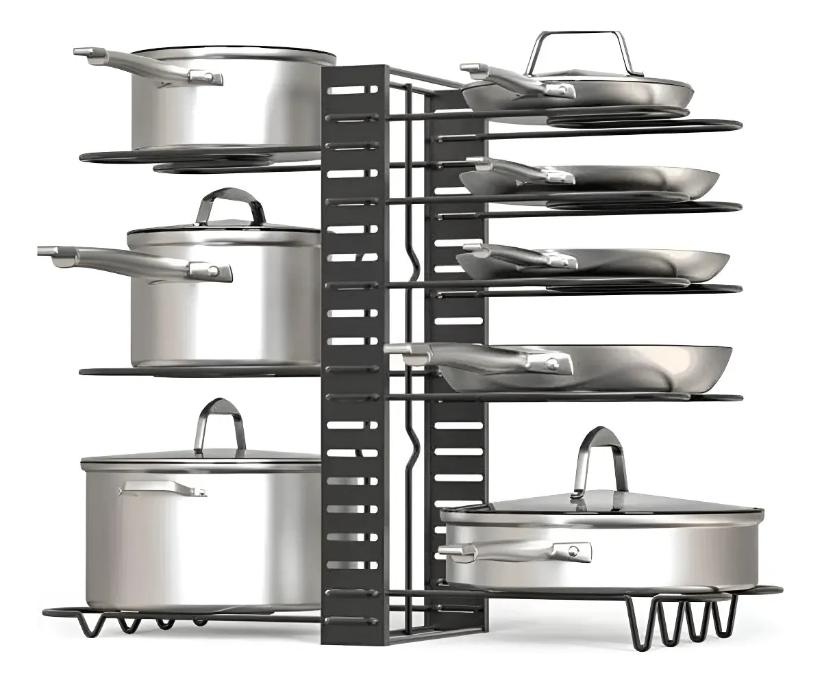 Organizador Ajustable de Ollas y Sartenes – 8 Niveles