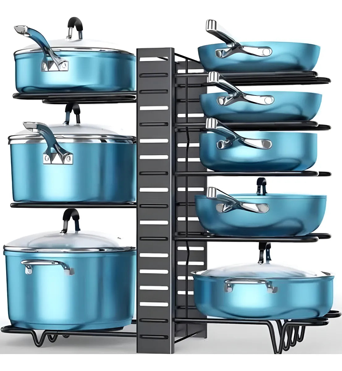 Organizador Ajustable de Ollas y Sartenes – 8 Niveles